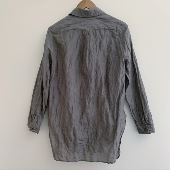 Jarbo Cotton Silk Blend Button Front Shirt 2 US 6 Grey - Picture 4 of 8